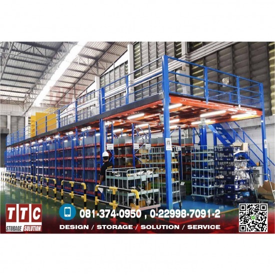 รับผลิตติดตั้งชั้นวางอุตสาหกรรม - ทีทีซี โลจิสติกส์ (ประเทศไทย) - Rack supported mezzanine floor